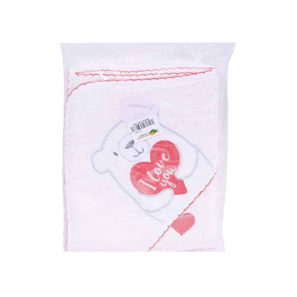 BABY BATH TOWEL HOODED WHITE IR-25 CL-TW043-R Default Title - MamasJan KidsWear