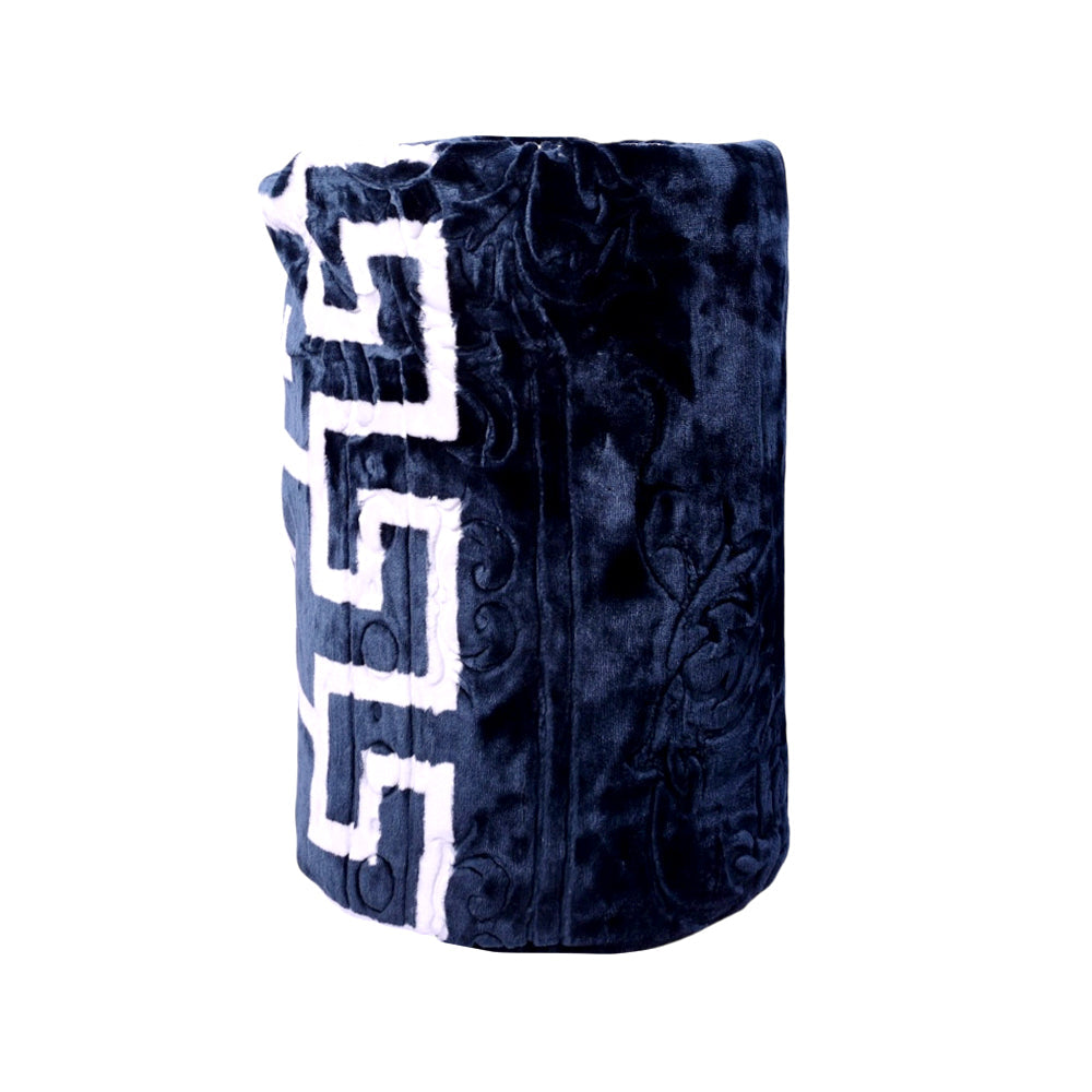 BLANKET IMBOSSED PRINTED IR 2 PLY BLACK 200X240 Default Title - MamasJan Household