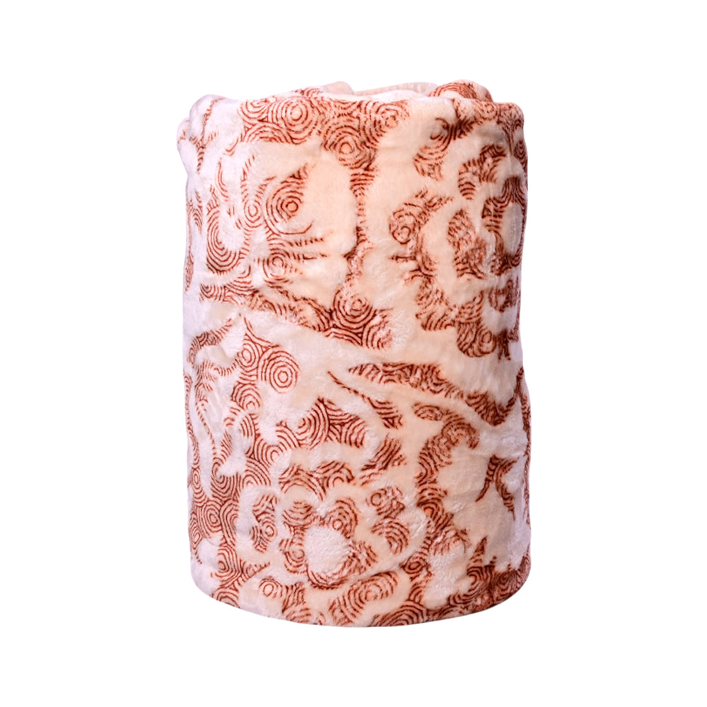 BLANKET IMBOSSED 3D IR 2 PLY BEIGE 200X240 Default Title - MamasJan Household