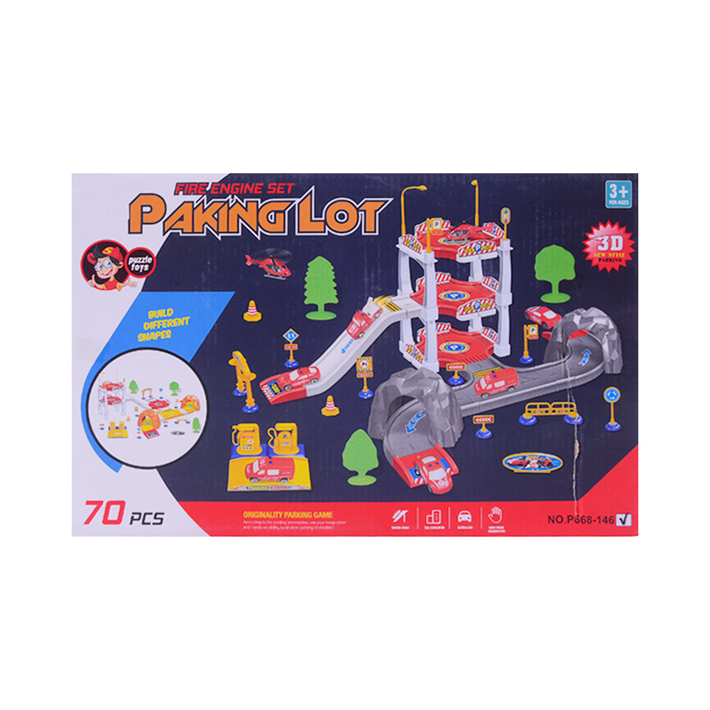 668-146 FIRE RESCUE PARKING SET 70PCS A.I Default Title - MamasJan Toys
