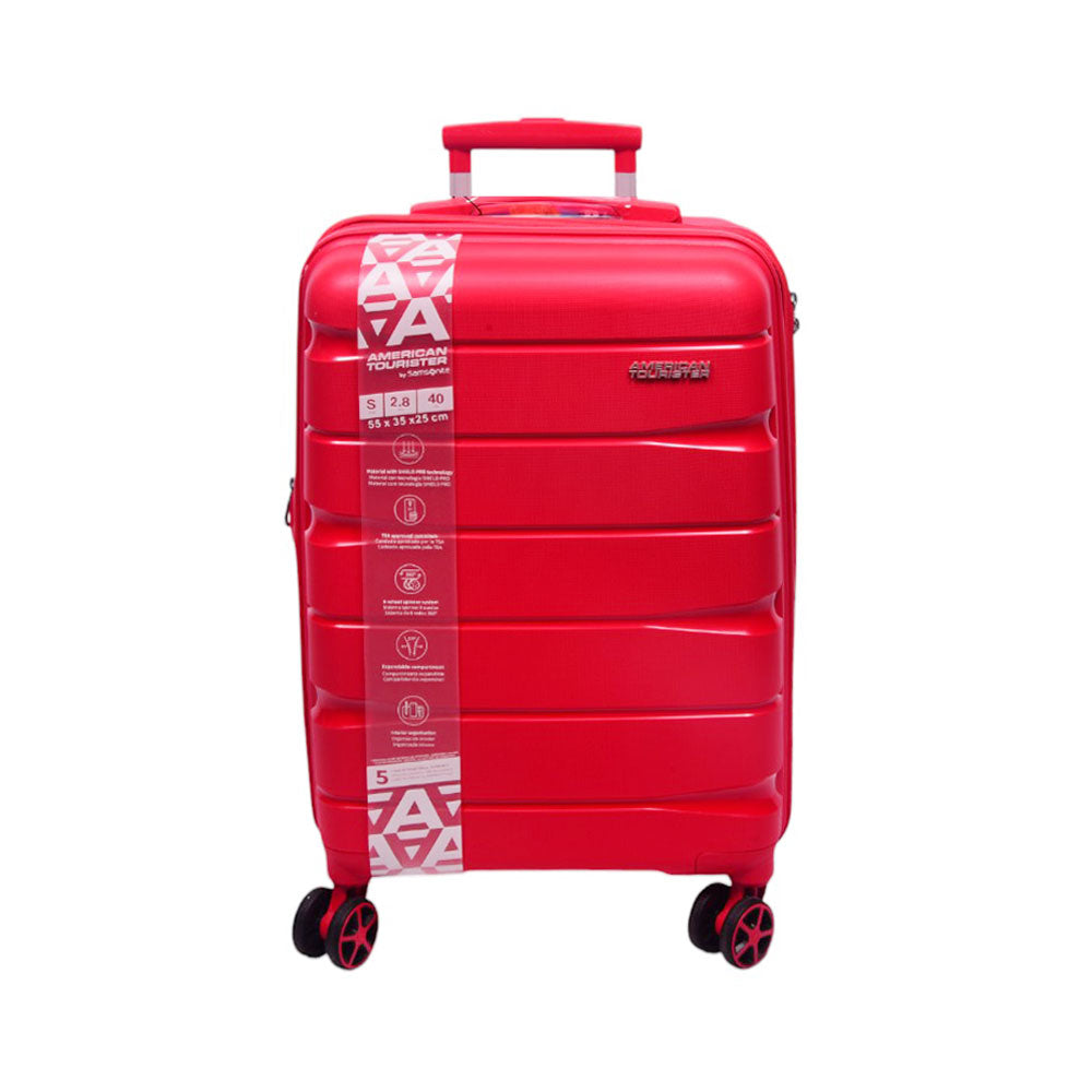 AMERICAN TOURISTER TROLLEY CASE ASPEN RED 20INCH Default Title - MamasJan Luggage