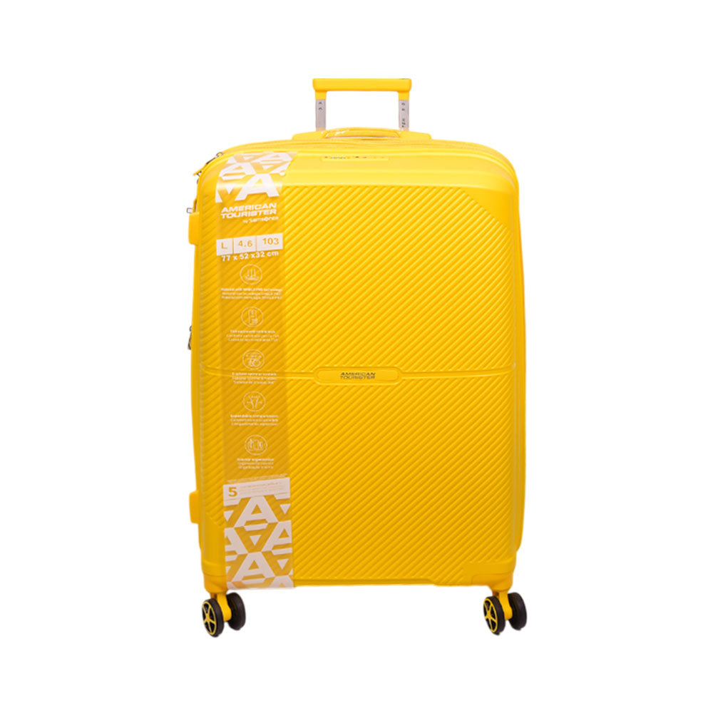 AMERICAN TOURISTER TROLLEY CASE KYOTO YELLOW 28INCH Default Title - MamasJan Luggage