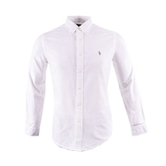 RL MEN L/S BUTTON DOWN SHIRT 870001 WHT L (IR) M - MamasJan mens wear