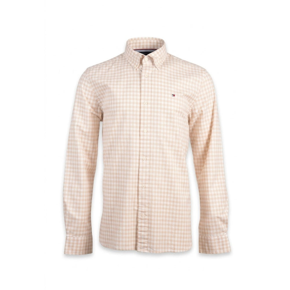 TH MEN L/S BUTTON DOWN SHIRT 78JA876-100 WHT/SKN M (IRS) L - MamasJan mens wear