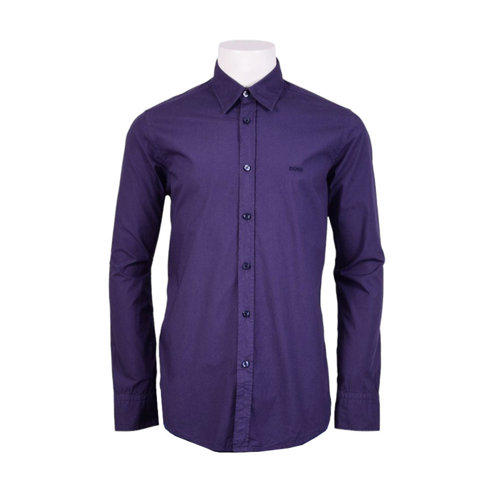 HB MEN L/S DRESS SHIRT 50518304-418 NVY L (IR) XL - MamasJan mens wear