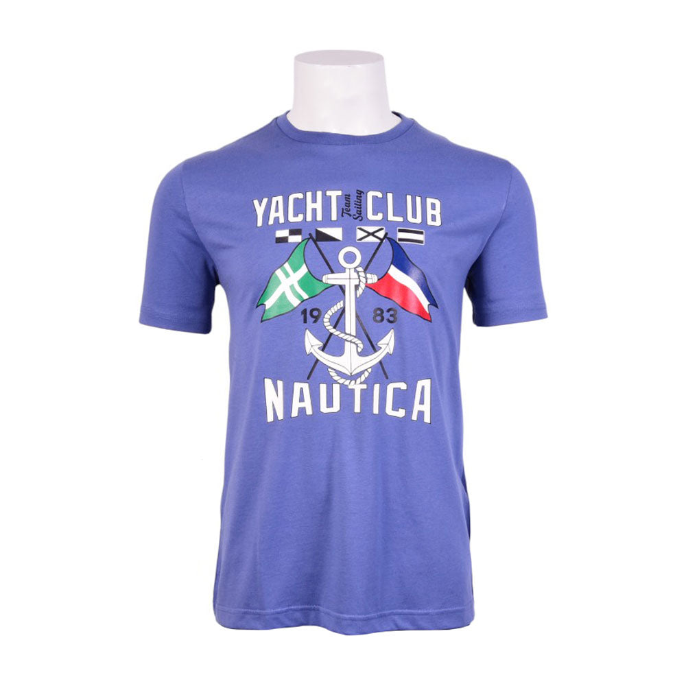 NAUTICA MEN S/S R.NECK SHIRT VR4814 BLU L (IRS) XL - MamasJan mens wear