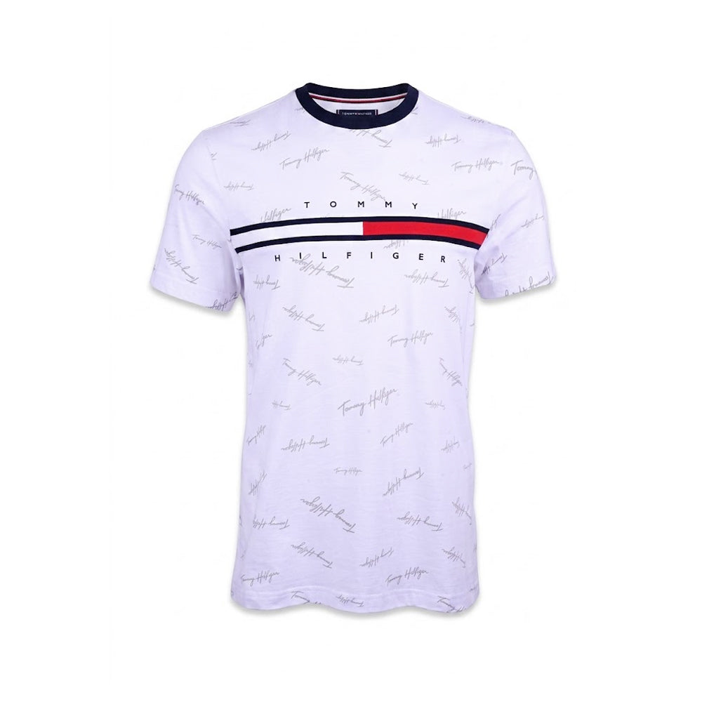 TH MEN S/S R.NECK SHIRT 78JA523-100 WHT S IRS Default Title - MamasJan mens wear