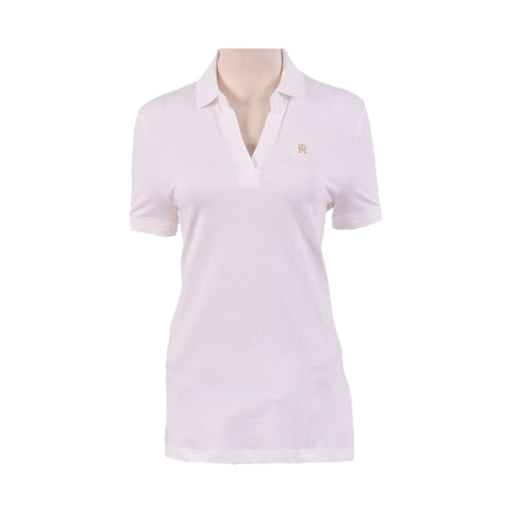 TH WOMEN S/S POLO SHIRT XW03950-101 WHT L (IRS) S - MamasJan mens wear