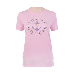 TH WOMEN S/S R.NECK SHIRT XW04336-651 PNK L (IRS) M - MamasJan mens wear