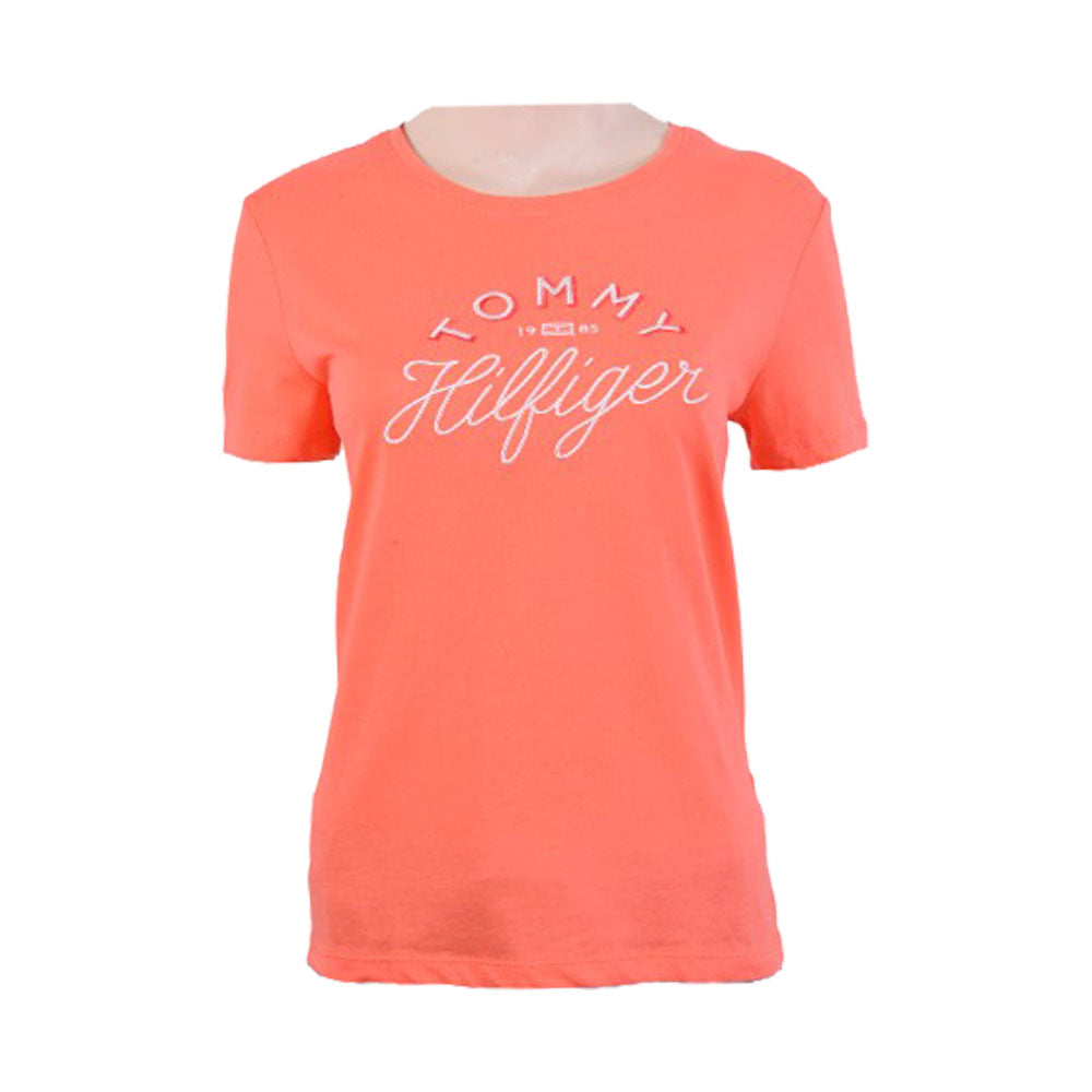 TH WOMEN S/S R.NECK SHIRT XW05045-650 ORNG L (IRS) XL - MamasJan mens wear
