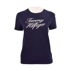 TH WOMEN S/S R.NECK SHIRT XW04331-401 NVY L (IRS) M - MamasJan mens wear