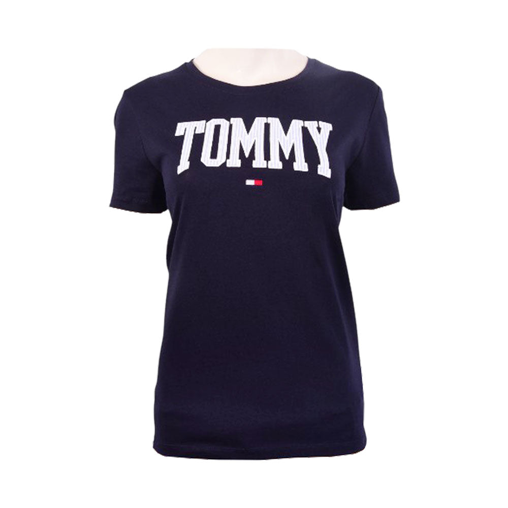 TH WOMEN S/S R.NECK SHIRT XW04782-400 NVY L (IRS) M - MamasJan mens wear
