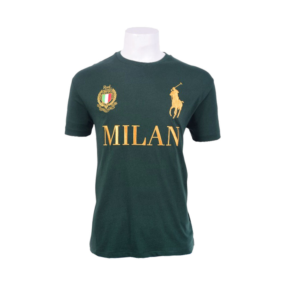 RL MEN S/S R.NECK SHIRT 450001 GRN L (IRS) L - MamasJan mens wear