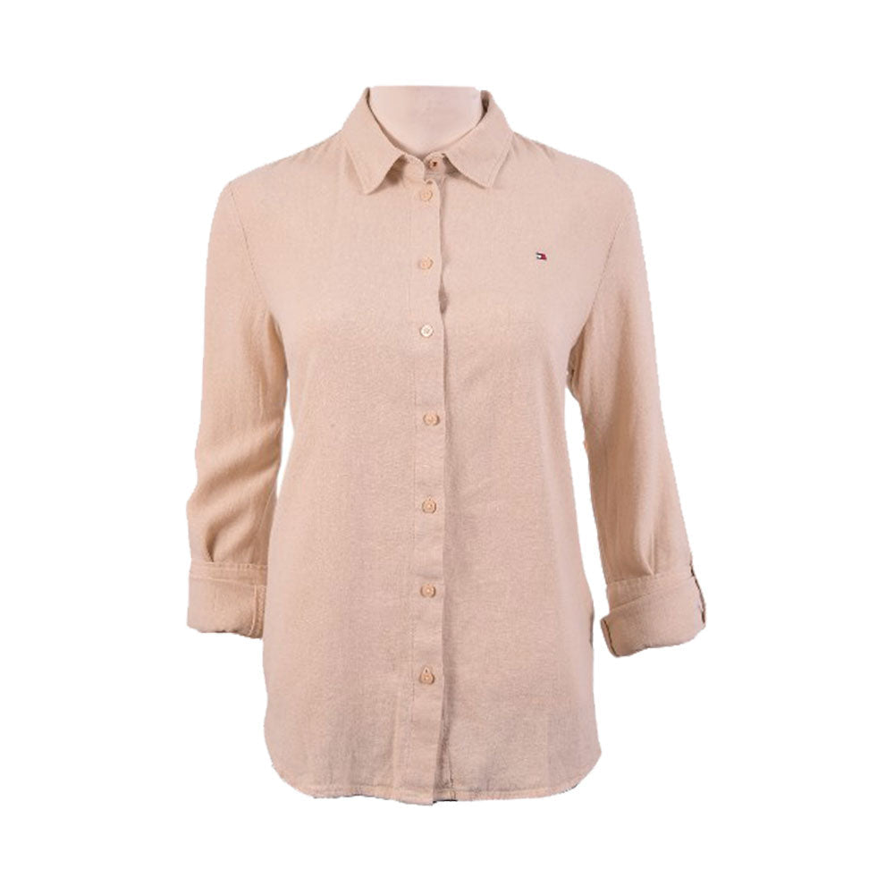 TH WOMEN L/S DRESS SHIRT XW04799-250 SKN L (IR) M - MamasJan mens wear
