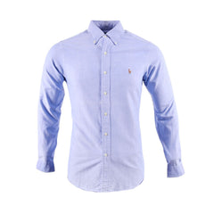 RL MEN L/S BUTTON DOWN SHIRT 870002 BLU L (IR) XL - MamasJan mens wear