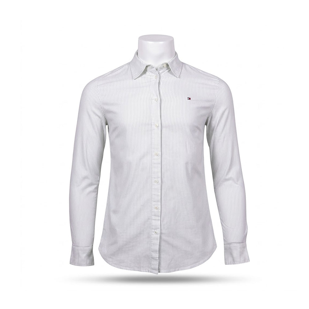 TH WOMEN L/S DRESS SHIRT 76J3231-301 GRN/WHT XS IR M - MamasJan mens wear