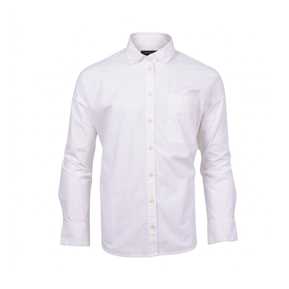 TH WOMEN L/S DRESS SHIRT XW06075-100 WHT M IR S - MamasJan mens wear