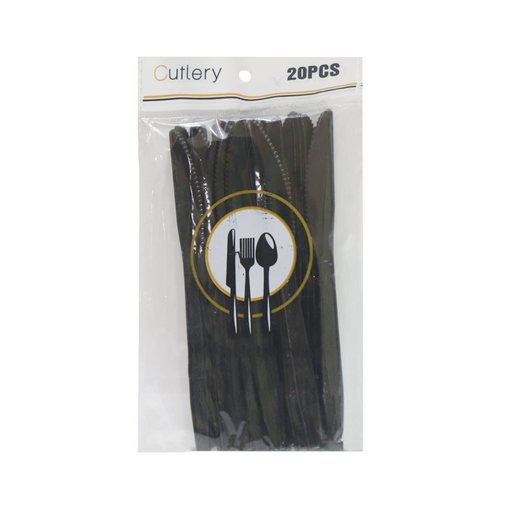 DISPOSIBLE KNIFE BLACK 20PC PACK IR 50707-25 Default Title - MamasJan Grocery Nonfood