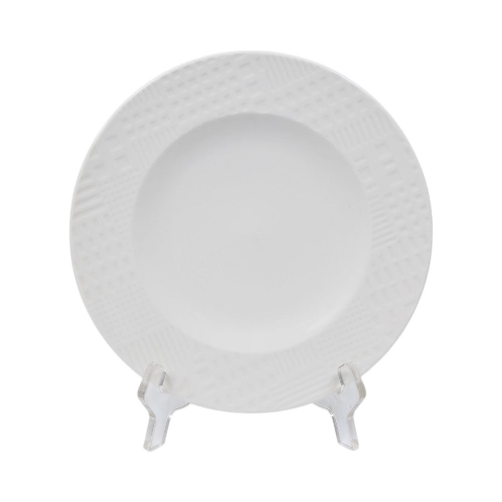 PLATE QUARTER 8 INCH CAMEO EMBOSSED PIXEL 303-81R Default Title - MamasJan Crockery
