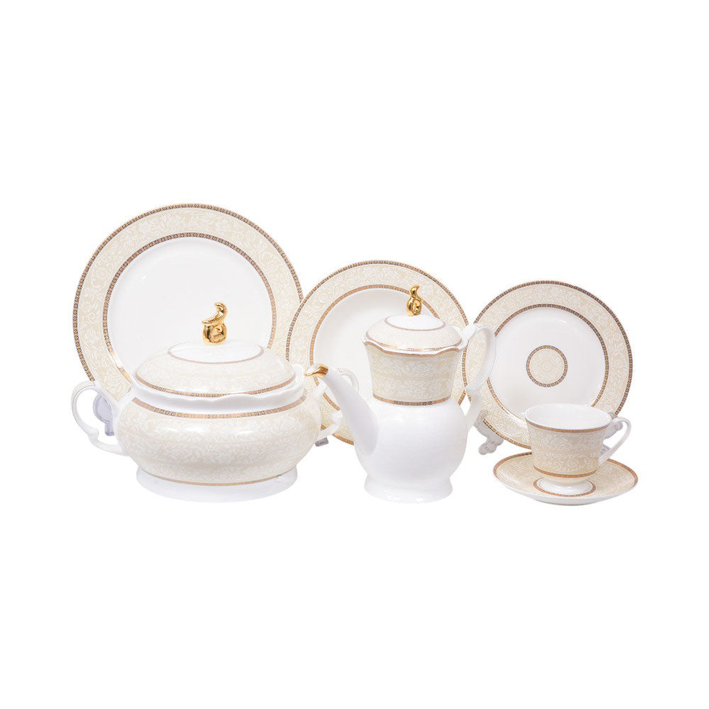 DINNER SET 61PC BONE CHINA AMS268 KC Default Title - MamasJan Crockery