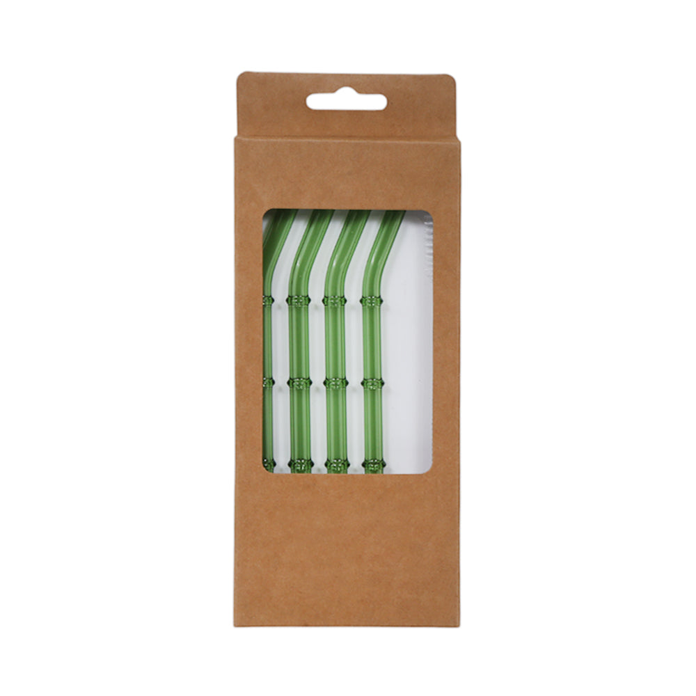 STRAW SET 5PC GLASS COLOUR 350 AE Default Title - MamasJan Crockery