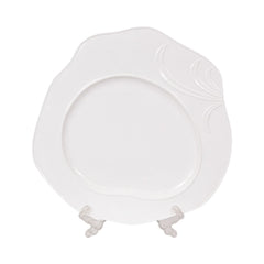 DISH WHITE PORCELAIN EMBOSSED ORCHID 14.5 INCH IR Default Title - MamasJan Crockery