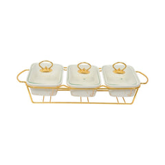 DONGA RECTANGULAR MORE & MORE 3IN1 CX2532-3A WHITE MARB Default Title - MamasJan Crockery