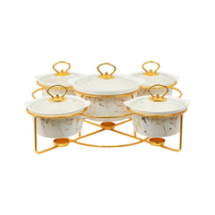DONGA SET 5PC MORE & MORE G29 WHITE MARBLE Default Title - MamasJan Crockery