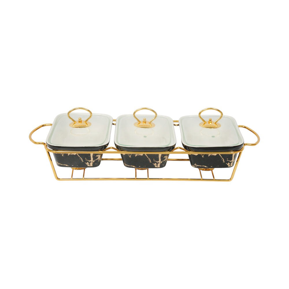 DONGA RECTANGULAR MORE & MORE 3IN1 CX2532-3A BLACK MARB Default Title - MamasJan Crockery