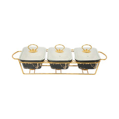 DONGA RECTANGULAR MORE & MORE 3IN1 CX2532-3A BLACK MARB Default Title - MamasJan Crockery