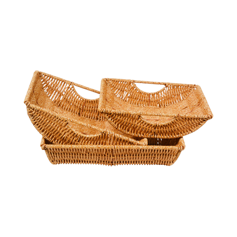 FRUIT BASKET SET 3PC CANE IR 981-21 Default Title - MamasJan Crockery