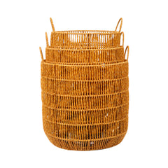 LAUNDARY BASKET SET 3PC CANE IR 981-27 Default Title - MamasJan Crockery