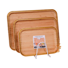 TRAY SET 3PC WOODEN IR 981-46 Default Title - MamasJan Crockery