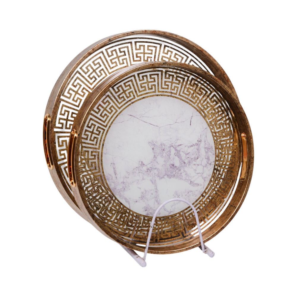 TRAY SET 2PC WOODEN IR 1416-9 Default Title - MamasJan Crockery