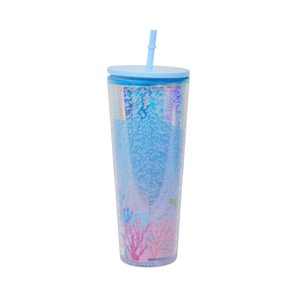 MUG WITH STRAW ACRYLIC IR PG220014/W60-64 Default Title - MamasJan Crockery