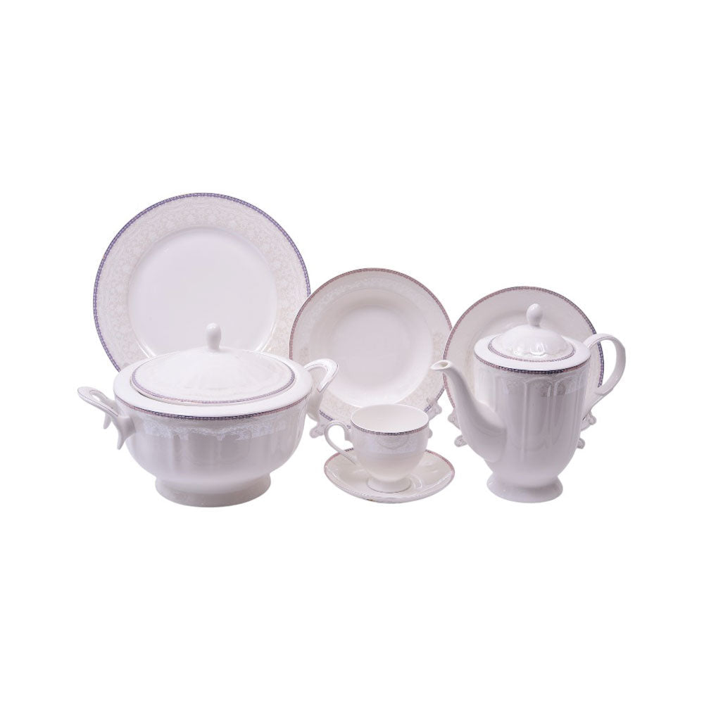 DINNER SET 61PC BONE CHINA BJ006 KC Default Title - MamasJan Crockery