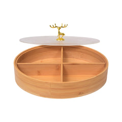 DISH DRY FRUIT WOODEN IR P46 Default Title - MamasJan Crockery