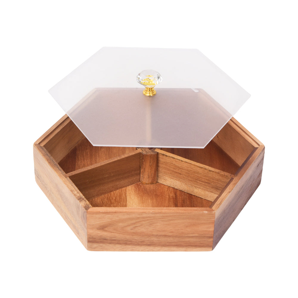 DISH DRY FRUIT WOODEN IR P48 Default Title - MamasJan Crockery