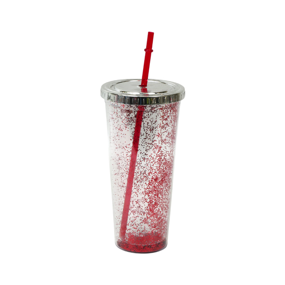 MUG WITH STRAW ACRYLIC 650 ML IR JL65037 Default Title - MamasJan Crockery