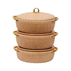 HOT POT SET 3PC FOREVER GOLD EC915T MARBLE LIGHT WOOD Default Title - MamasJan Crockery