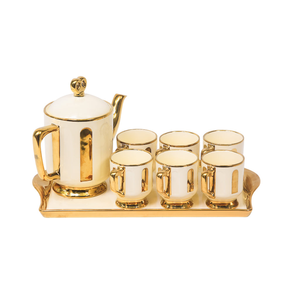 COFFEE SET 9PC CERAMIC SHINE COLLECTION 347IV-8/S Default Title - MamasJan Crockery