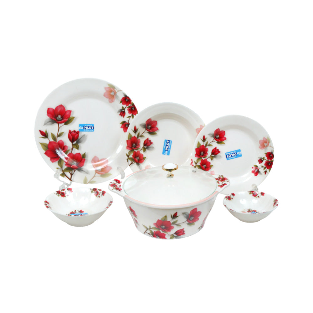 DINNER SET 80PC MELAMINE SILVER DOUBLE GLAZED NO5 Default Title - MamasJan Crockery