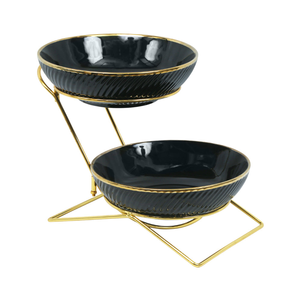 BOWL SET 2PC WITH STAND JDC8566-L1 AE Default Title - MamasJan Crockery