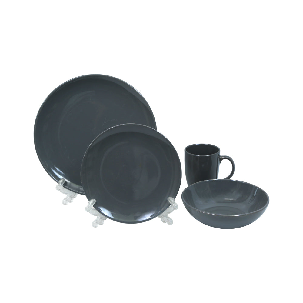 BREAKFAST SET 16PC STONEWARE GREY FT Default Title - MamasJan Crockery