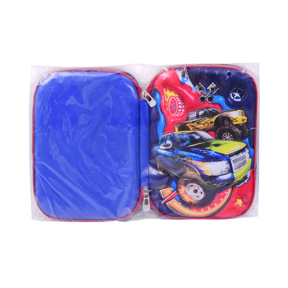 10862-29 PENCIL CASE LARGE CARS EMBOSSED IR Default Title - MamasJan Toys