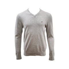 TH MEN L/S V-NECK SWEATER MW14745-023 GRY L (IRW) XL - MamasJan mens wear