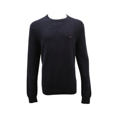 TH MEN L/S R-NECK SWEATER MW37899-400 NVY L (IRW) Default Title - MamasJan mens wear