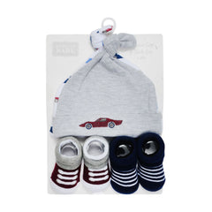 BABY 2PC CAP W-2PAIR BOOTIES MZW-25 JD-08 Default Title - MamasJan KidsWear