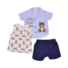 BOYS S/S 3PC KNICKER SUIT MZW-25 0-3M 247-027 THAI Default Title - MamasJan KidsWear