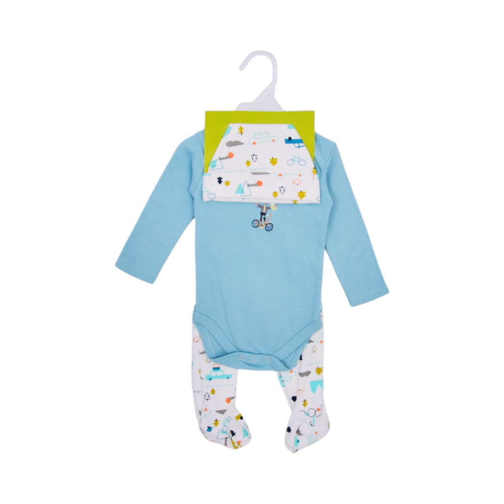 BOYS L/S 3PC PAJAMA SUIT L/W MZS-25 0-3M M&P004 Default Title - MamasJan KidsWear